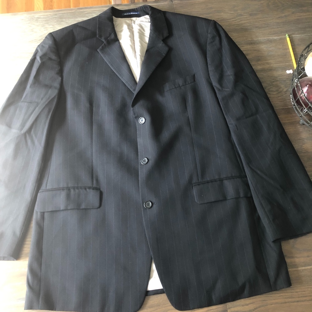 Calvin Klein Black/blue pinstripe sport coat 46L